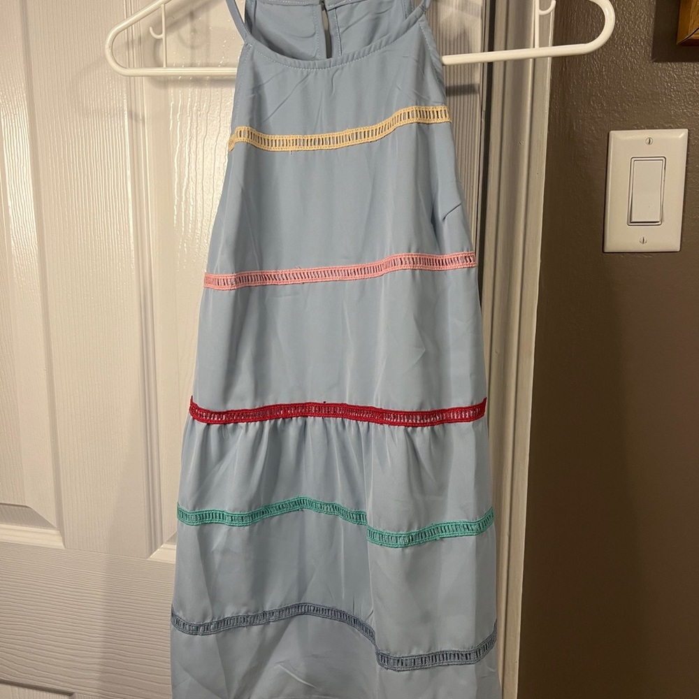 Halter top - light blue with stripes